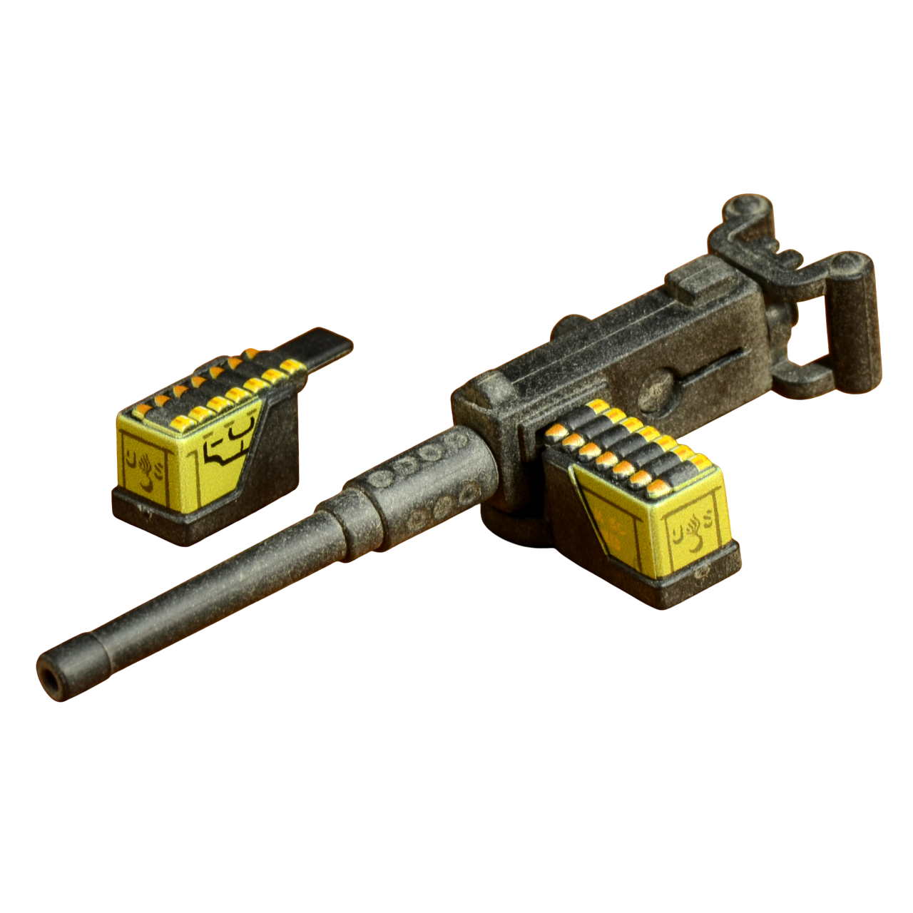 Brick Warp BrickArms® M2HB „Parkerisiert“ mit bedruckten Munitionskisten