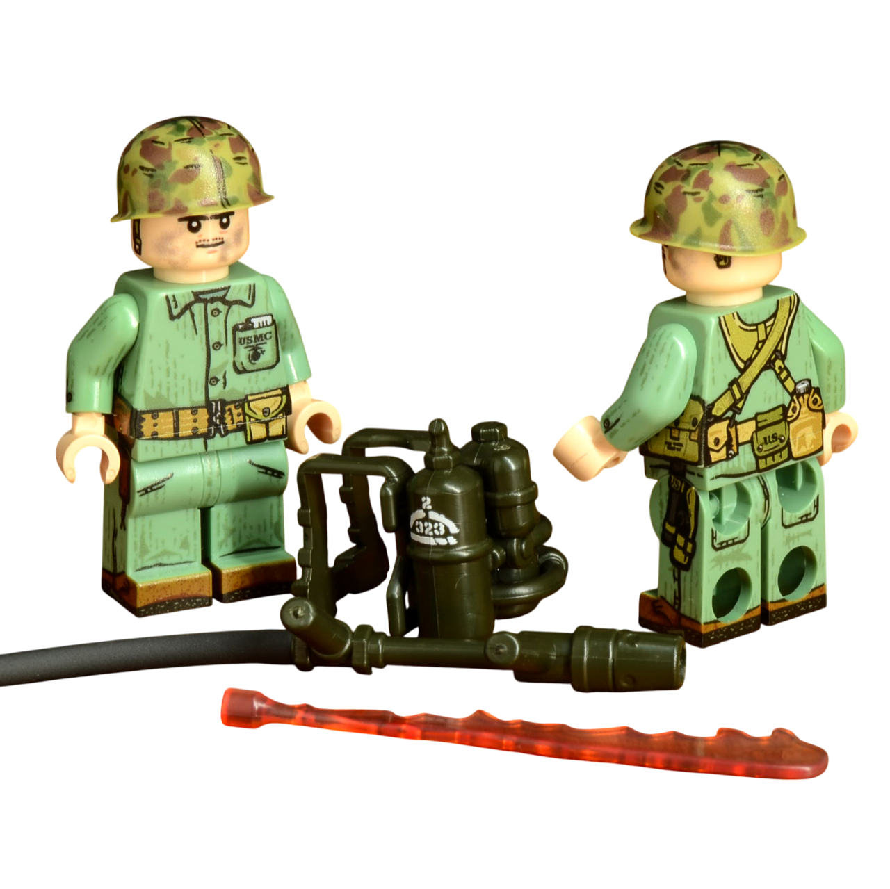 Brick Warp Blowtorch & Corkscrew WWII US Marine Flammenwerfer-Team - Saipan 1944
