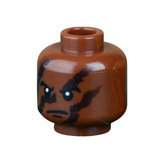 Brick Warp Camo Face Paint Head - Dino Style Medium Reddish Brown