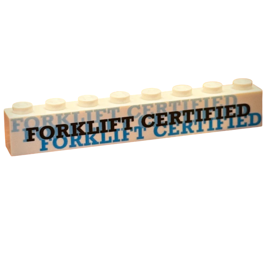 Brick Warp Forklift Certified Badge Brick