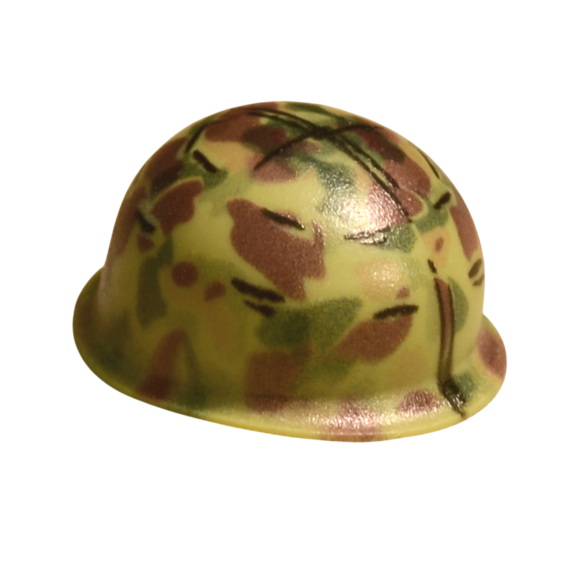 Brick Warp P1942 Frogskin bedruckter BrickArms® M1 Steel Pot Helm Jungelgrün