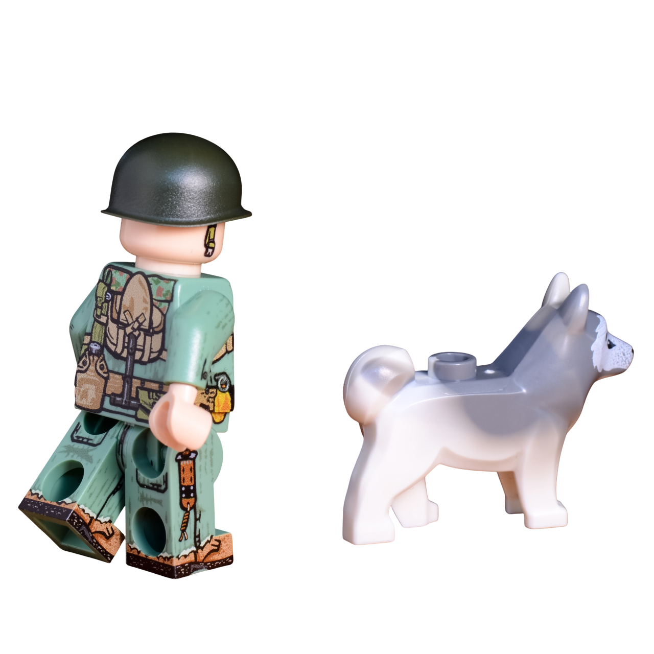 Brick Warp WWII US Marine Hundeführer mit Hund