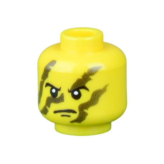 Brick Warp Camo Face Paint Head - Dino Style Yellow