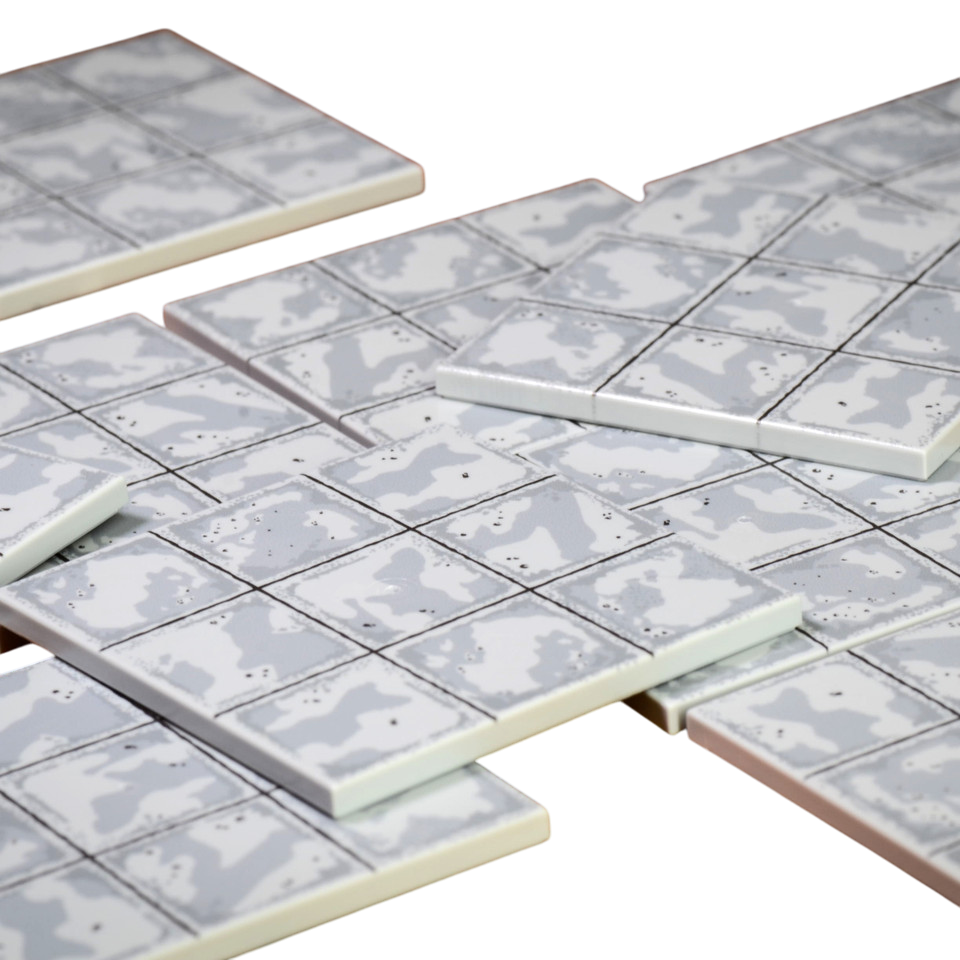 Brick Warp 2 × Betongehweg - 6x6 Fliese