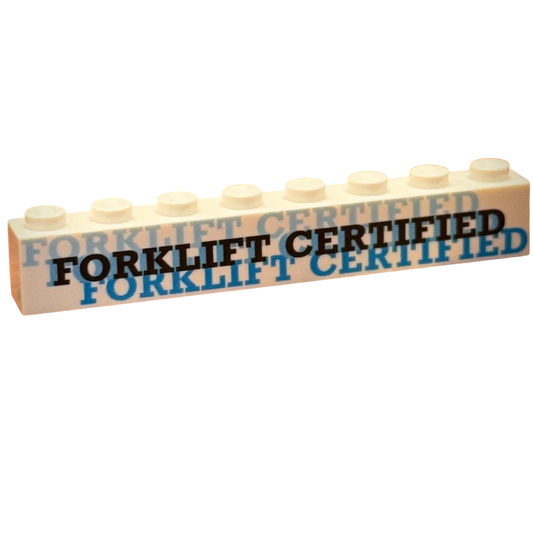 Brick Warp Forklift Certified Badge Brick