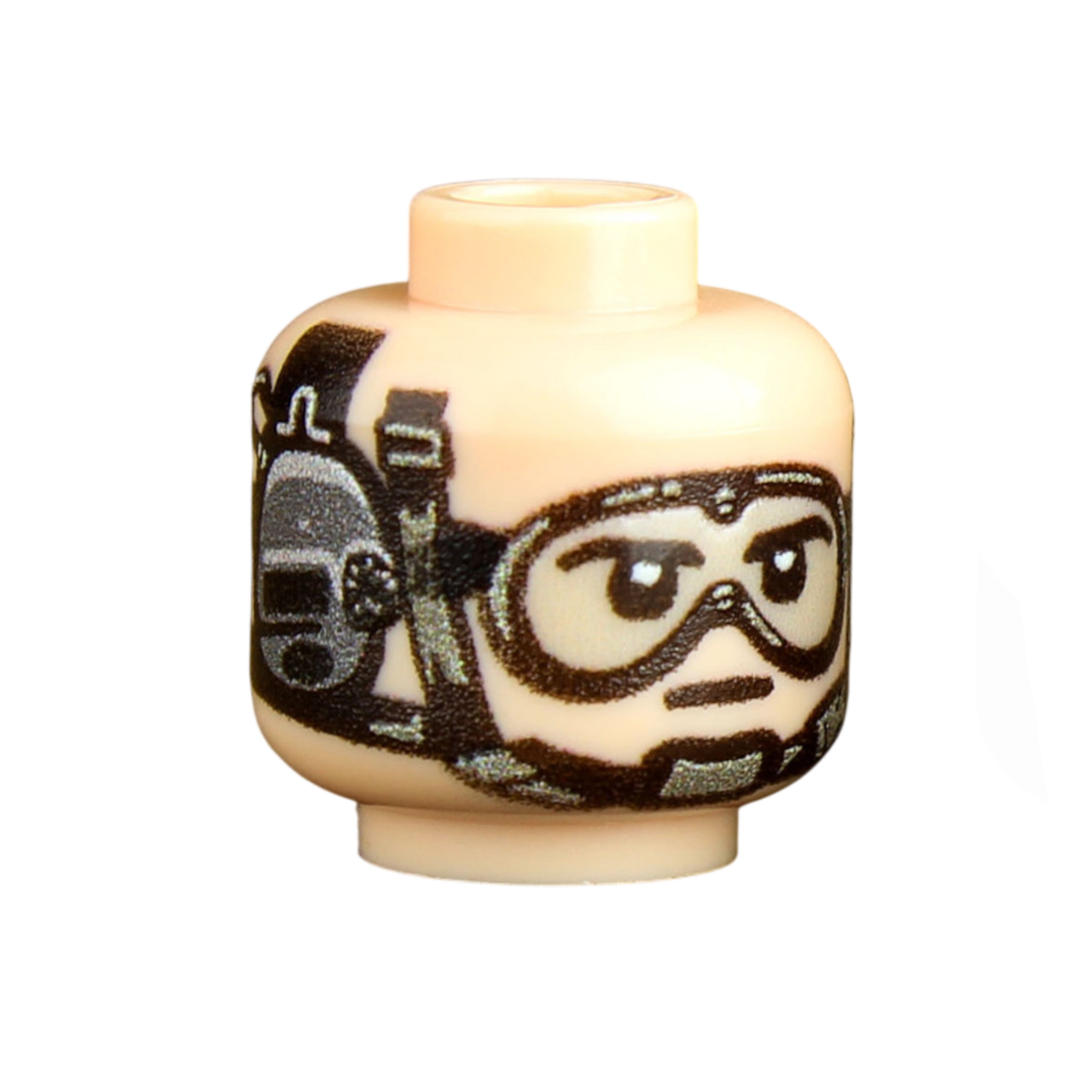 Brick Warp Modern Helmet Retention System Head with Goggles