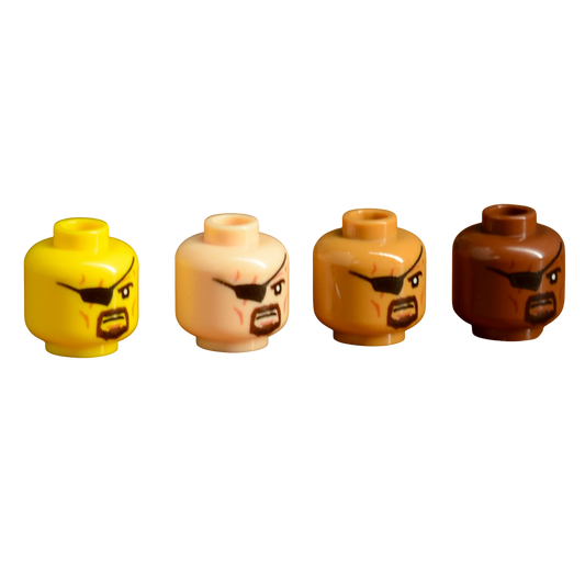 Brick Warp Bedruckter Kopf PMC Söldnerkommandant Light Nougat