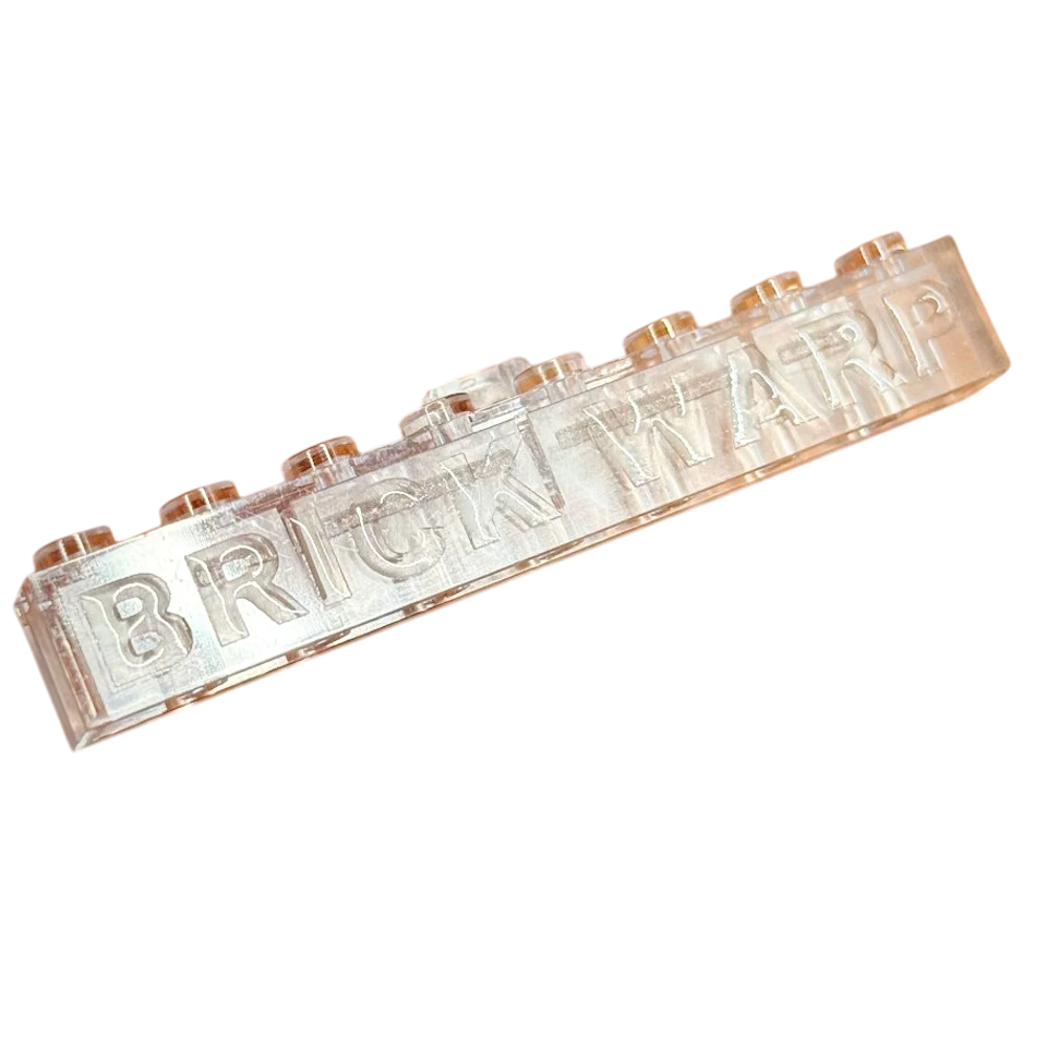 Brick Warp 1x8 Badge Brick Trans Clear - Strukturdruck