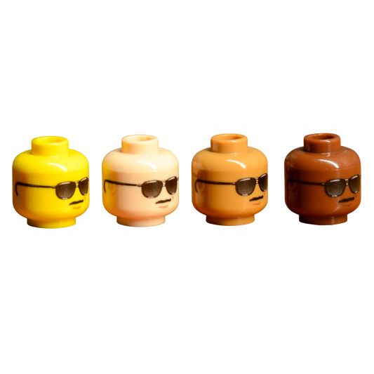 Brick Warp Bedruckter Kopf WW2 US Sonnenbrille Light Nougat