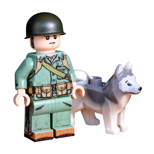 Brick Warp WWII US Marine Hundeführer mit Hund